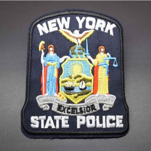 New York State Police Iron On Embroidered Clothes Patches For Clothing Stickers Garment Wholesale