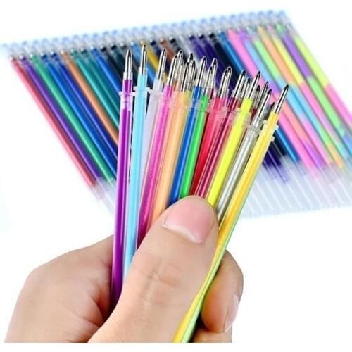 24pcs/Set Neon Glitter Office Gel Pen Refill Rollerball Pastel Pen Handle 1.0mm Drawing Colors Ink School Writing Stationery 919