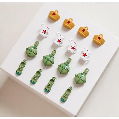 New arrived 40pcs/lot Rubber print cartoon Kettle teacup shape alloy floating locket charms diy jewelry earring/garment accessor