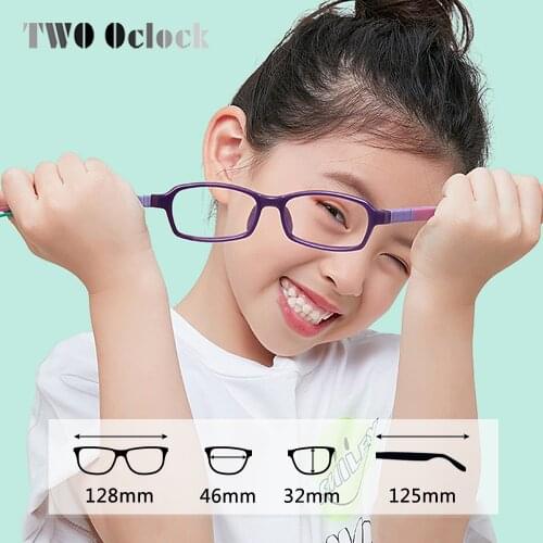 TWO Oclock Anti Radiation Glasses for Kids Children Optic Eyeglasses Frame Super Flexible Silicone Temples Gift Ear Hook D5120
