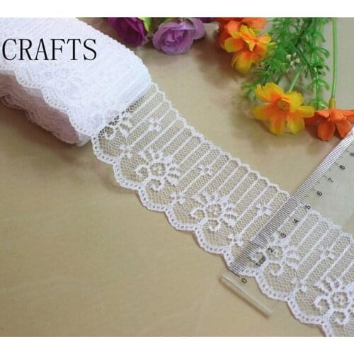 Wholesale ! 200 yards high quality White lace ribbon / width 50mm, DIY clothing, dress, jewelry and other accessories