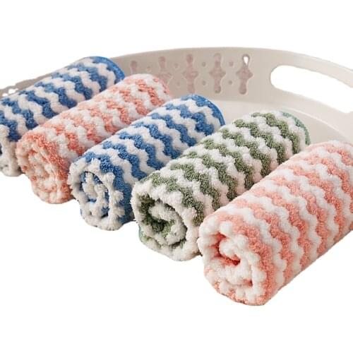 Thick Soft Coral Velour Water Absorption Does Not Shed Hair Oil Free Household Kitchen Tableware Cleaning Cloth