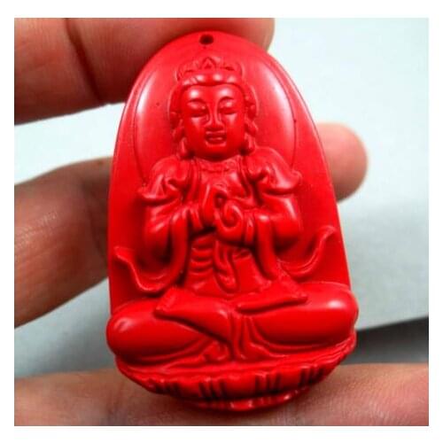 Natural stone Quartz crystal Cinnabar Guanyin pendant for diy jewelry making Necklace Accessories S19