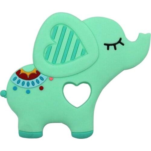 Silicone Teether Safe Baby Teething Toy Cute Elephant Teething Necklace Accessory Nursing Baby Teethers Chew Toys BPA Free
