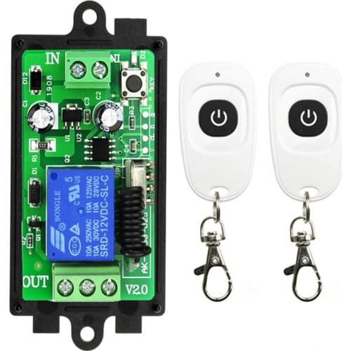 433MHz DC12V 24V 1CH Wireless Remote Control LED Light Switch Relay Output Radio Controller RF Transmitter And 433 MHz Receiver