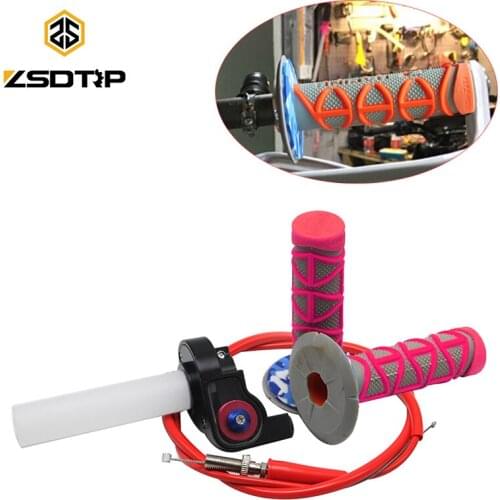 ZSDTRP 7/8" 22mm Twist Throttle Grips Cable Hand Grips for CRF KLX TTR 110 125 150 200 250 cc Dirt Pit Bike