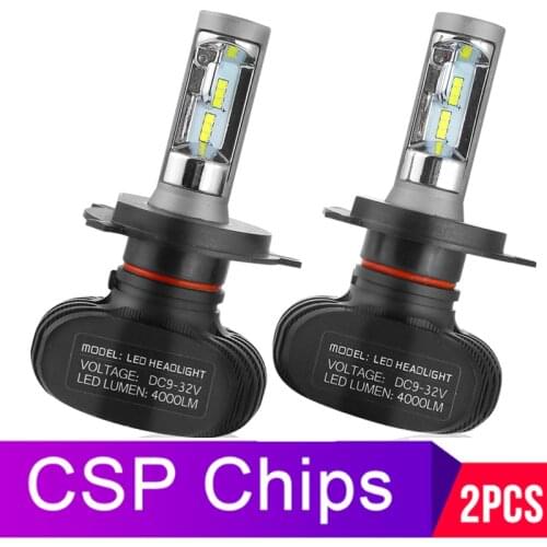 2pcs CSP Without the Fan S1 H1 H4 H7 LED luces led para auto H8 H9 H11 9005 HB3 9006 HB4 led headlight 50W 8000LM 6500K 12V