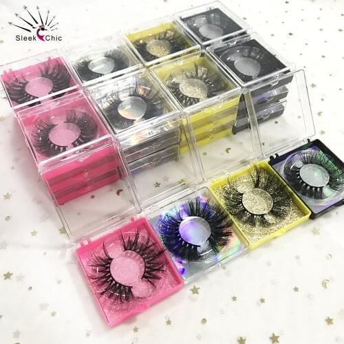 Thick Mink Eyelashes Extension Wholesale 25mm False Lashes Bulk Fluffy 6D Fake Eyelash Pack Vendors Custom Label On Packaging