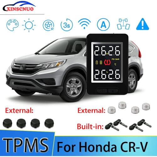 XINSCNUO Car TPMS For Honda CRV CR-V Tire Pressure And Temperature Monitoring System With 4 Sensors