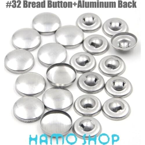 100Sets/lot #32 Aluminum Round Fabric Covered Cloth Button Cover Metal Bread Shape For Handmade DIY Free Shipping
