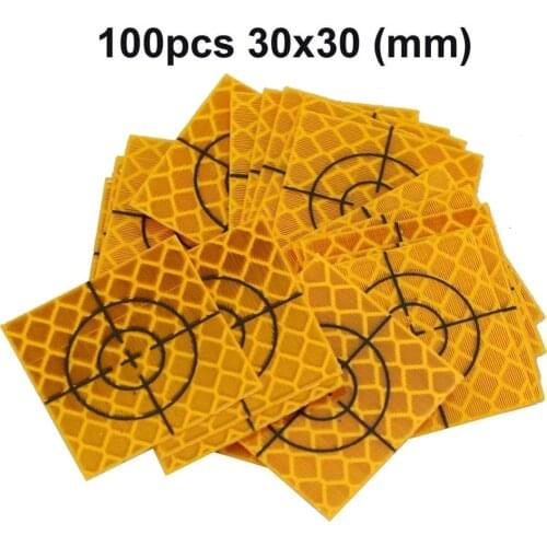 100pcs YELLOW Reflector Sheet 30 x 30 mm Reflective target FOR total station