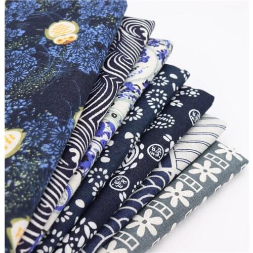 100x150cm Linen Cotton Fabric Cloth For Patchwork Quilting Printed Fabrics DIY Bags Sofa Curtain Table Sewing Textile Material