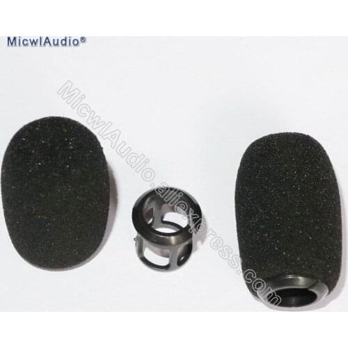 2 X Black Sponge Snap-fit Form Windscreens For Shure MX418D/C MX412D/C WB98H/C BETA98H/C Instrument Gooseneck Microphone