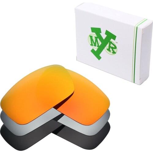 3 Pairs Mryok POLARIZED Replacement Lenses for Oakley Crankshaft Sunglasses Stealth Black & Fire Red & Silver Titanium