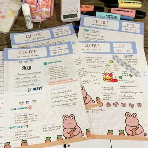 30 Sheets Cartoon Rabbit Bear Memo Pad Notebook B5 Kawaii Learning Note Paper Agenda Planner Diary Cute Korean Stationery