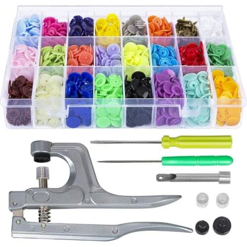 360 Sets T5 Plastic Snap Button with Snaps Pliers Tool Kit & Organizer Containers,Easy Replacing Snaps,DIY Family Tailor
