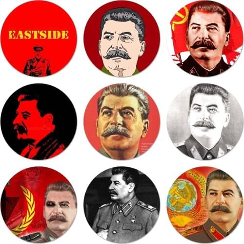 58mm Soviet Union leader Stalin Icons Pins Badge Decoration Brooches Metal Badges For Backpack Decoration