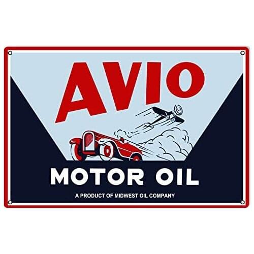 Avio Motor Oil Gas Station Metal Tin Sign 8x12 Inch Decor Travel