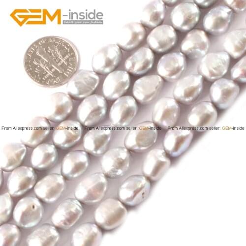 Gem-inside 9-10mm Freeform Potato Pearl Beads Cultured Pearl Beads For Jewelry Making Bracelet Necklace 15inch DIY Beads