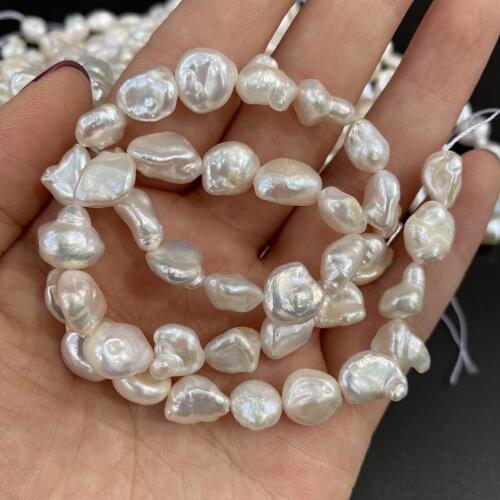 Good Quality Natural Baroque Pearls Irregular Button Shape Freshwater Pearl Beads for DIY Charm Necklace Bracelet Making Jewelry