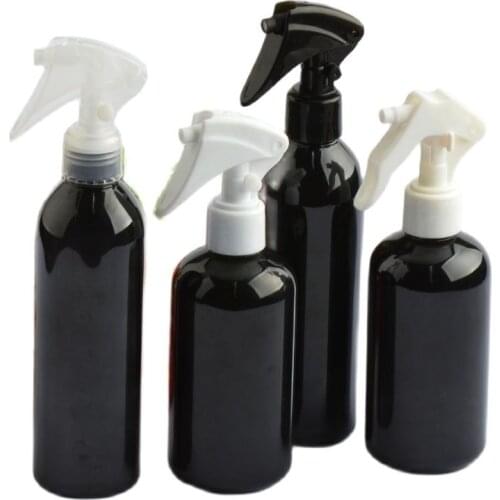 250ML BLACK ROUND SHOULDER PET BOTTLE WITH BLACK/WHITE/TRANSPARENT SPRAYER PUMP FOR TONER/WATER/TOILET MIST COSMETIC PACKING