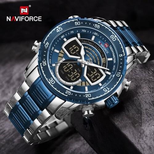 Top Brand NAVIFORCE Military Mens Watch Digital Sports Waterproof Quartz Wristwatches Chronograph Clock Relogio Masculino 2020