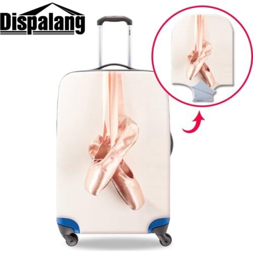 Dispalang cute ballet dancing girl print anti-dust travel luggage cover waterproof travel suitcase cover for 18-30 inch case