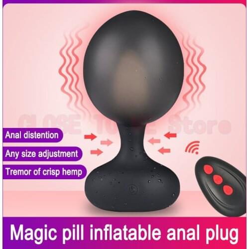 Wireless Remote Control Electric Inflatable Butt Plug Anal Dildo Vibrator Prostate Massager G-spot Stimulation Anus Dilation