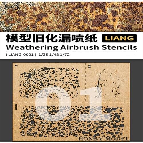Leakage Spray Plates Military Model Scene Chariot Armor Wood Texture Aging Painting Stencil Tool 1/32 1/48 1/72 1/100