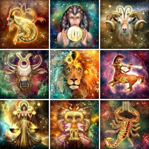 Evershine Diamond Embroidery Lion 5D DIY Diamond Painting Constellation Cross Stitch Kit Picture Of Rhinestones Home Decor