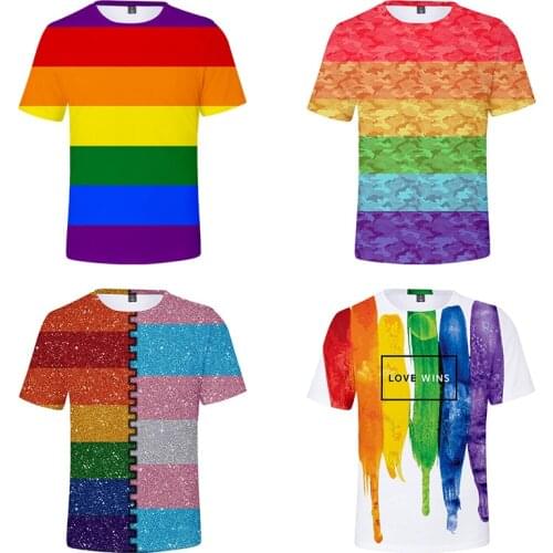 LGBT Rainbow Flag Lesbians Gays t shirt men women t-shirt short sleeve tshirt harajuku t shirts Tops brand clothes xxs-6xl