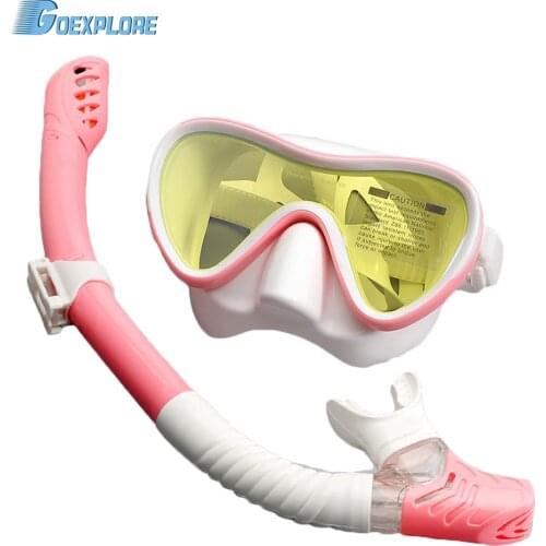 Goexplore Professional Scuba Diving Mask Snorkels Anti-Fog Goggles Glasses Diving Swimming Easy Breath Tube Set Adult