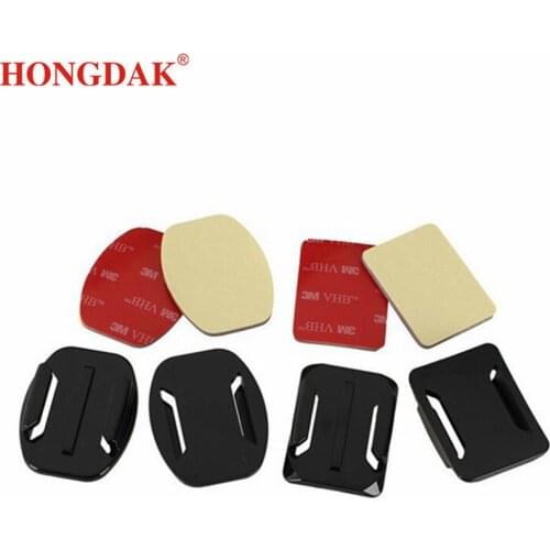 HONGDAK Flat Curved Surface Mounts 4PCS Car Helmet Adhesive Pad Sticker for GoPro Sport Camera