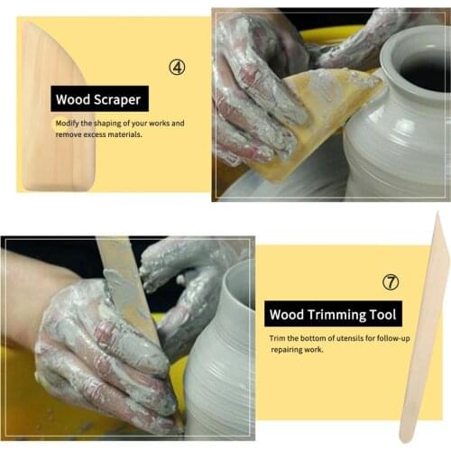 8Pcs Clay Tools Ceramic Tools Sculpture Carving Cutter Craft Soft Pottery Carving Tool Set