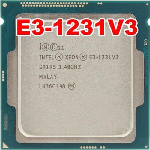 Intel XEON E3-1231V3 1231 V3 3.40GHz Quad-Core E3 1231V3 8MB DD R3 DDR3L-1600 LGA 1150 TPD 80W 1 year warranty