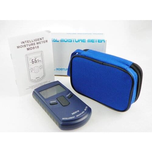 Internet Moisture Meter Digital Moisture Meter Wood Humidity Tester With Bag MD918 4~80% Resolution:0.5% 10 Grades Wood Density