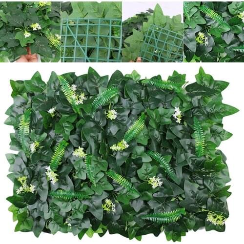 Artificial Plants Foliage Hedge Grass Mat Greenery Panels Wall Fence 40*60cm DIY Wall Decor Garden Landscape Garden Fence
