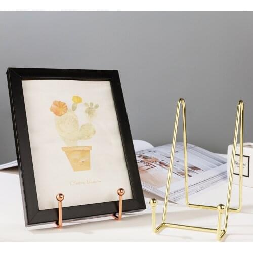 Easel Exquisite Bookshelf Dish RackIron Art Display Stand Plate Bowl Picture Frame Photo Book Pedestal Holder Home Photo Decor