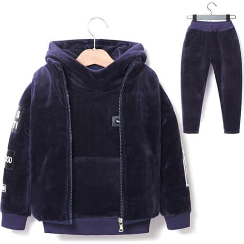 Brand Boys Warm Thicken Fleece Hoodies+Pants+Vest 3pcs Sets Girl Winter Sets Children Clothes Kids Casual Suits Christmas Outfit