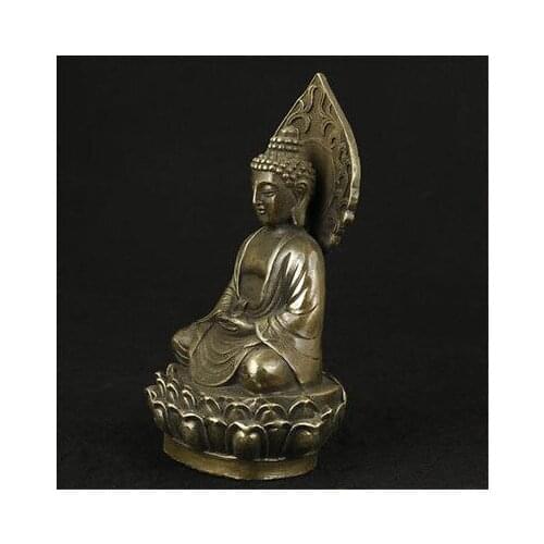 NICE CHINESE OLD Tibet Buddhism brass four hands Arm Kwan-Yin Guan Yin Bodhisattva Buddha Statue Garden Decoration Brass BRASS