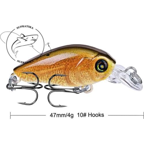 Artificial Crank 47mm/4g Freshwater Plastic Fishing Bait 3D Eyes Dive Depth 0.3-0.6M High Quality Fishing Lure Hard Bait