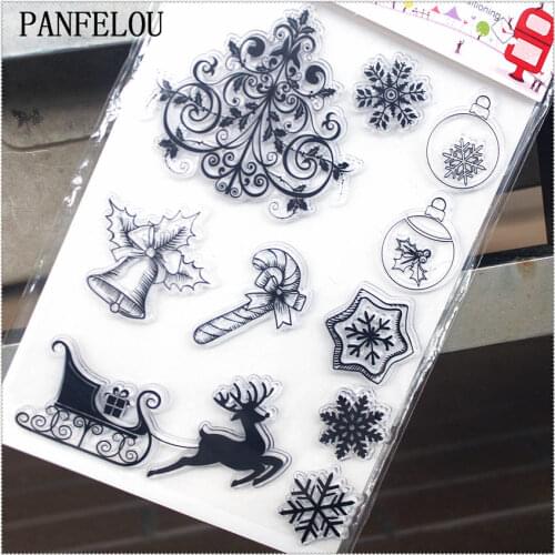 PANFELOU 11.3*15.56cm Snowflake pendant Transparent Silicone Rubber Clear Stamps cartoon for Scrapbooking/DIY wedding album