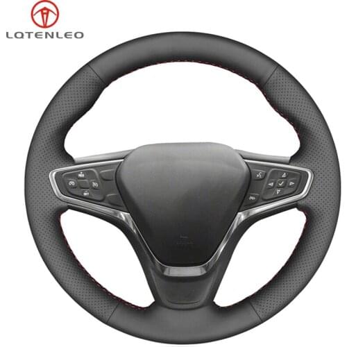 LQTENLEO Black Artificial Leather Car Steering Wheel Cover For Chevrolet Malibu XL 2015-2019 Equinox 2017 2018 Buick Velite 2017