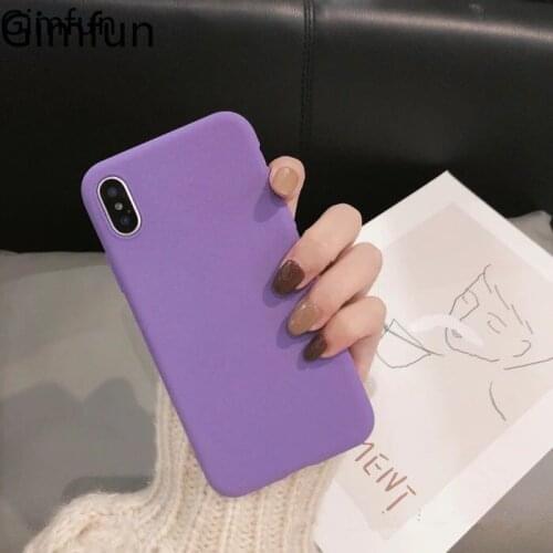 Gimfun Matte Purple Solid Soft Tpu Case for IPhone 12 11 Pro Max 6s 7 8 Plus Xs XR Max Simple Silicone Case Shell Back Cover
