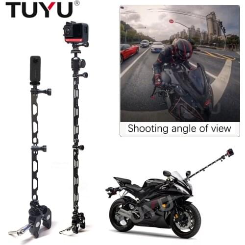 TUYU Motorcycle Bicycle Ride Shooting Aluminum Alloy Selfie Monopod for Insta360 go 2 One R X2 GoPro Hero 9 Camera Accessories