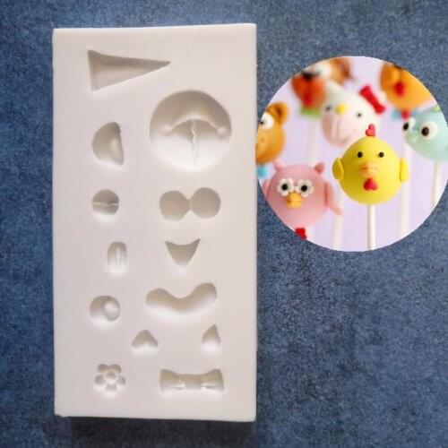 Cartoon Series Of Small Animal Face Shape Chocolate Molds Turned Sugar Cake Silicone Mold Baking Tools A1535
