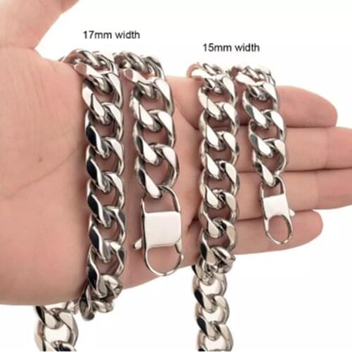 Hip-hop Mens Necklace 316L Stainless Steel Silver Color Xxxtentacion Rapper Cuban Curb Chain Biker Jewelry 18-40inch