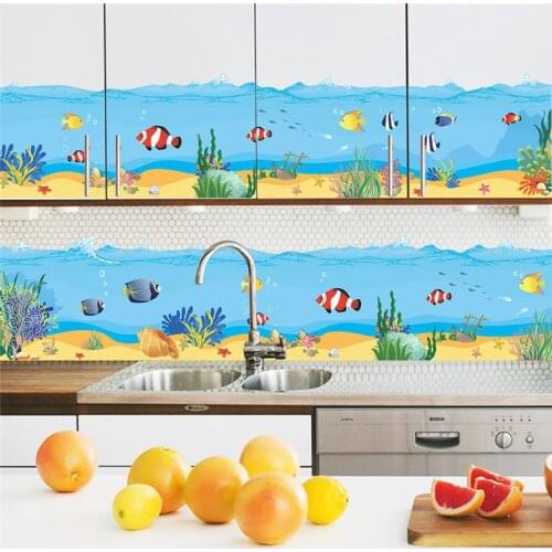 Underwater Fish Bubble Bathroom Wall Stickers For Kids Room Cartoon 3d effect Wall Decals Home Decor PVC Nursery Room Decor