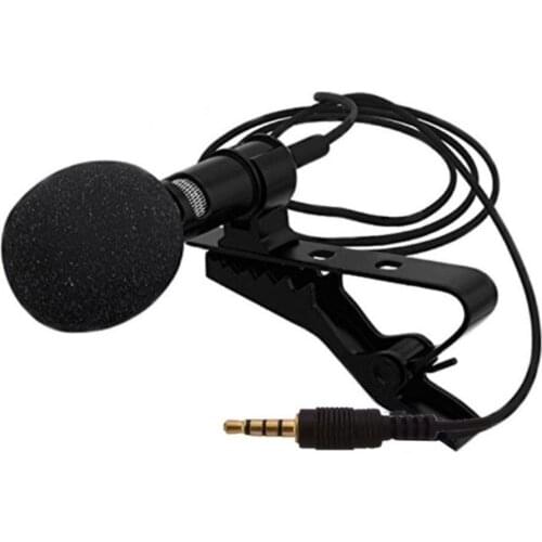 3.5mm Right Angle Plug PC Desktop Mic Microphone Mini 3.5 mm Tie Lapel Lavalier Clip On Microphone for Lectures Teaching