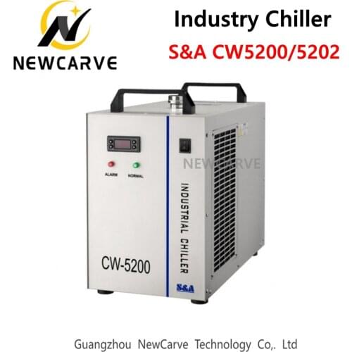 S&A CW5200 CW5202 Industrial Water Cool Chiller For Laser Machine Cooling 150W Laser Tube NEWCARVE